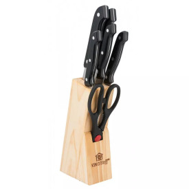 Zestaw noży kuchennych w bloku drewnianym Kinghoff KH 3441 noże w stojaku 7 elementów