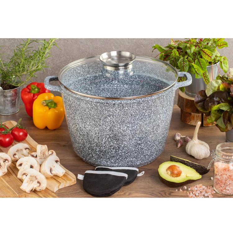 Garnek marmurowy z pokrywką Edenberg EB 8009 10.2 l na indukcję 28 cm