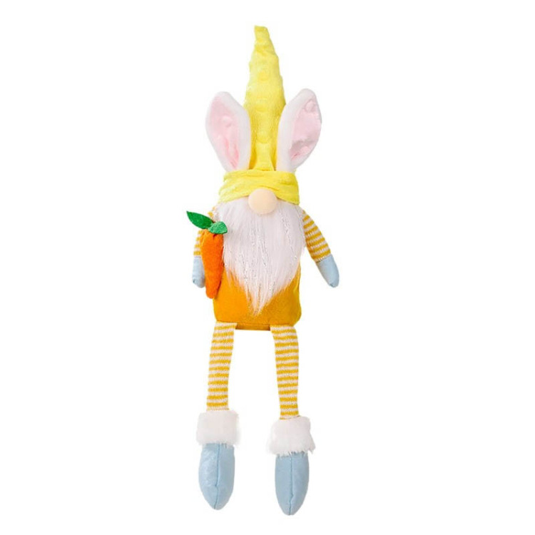 Skrzat krasnal świąteczny na Wielkanoc 40 cm pluszowy żólty