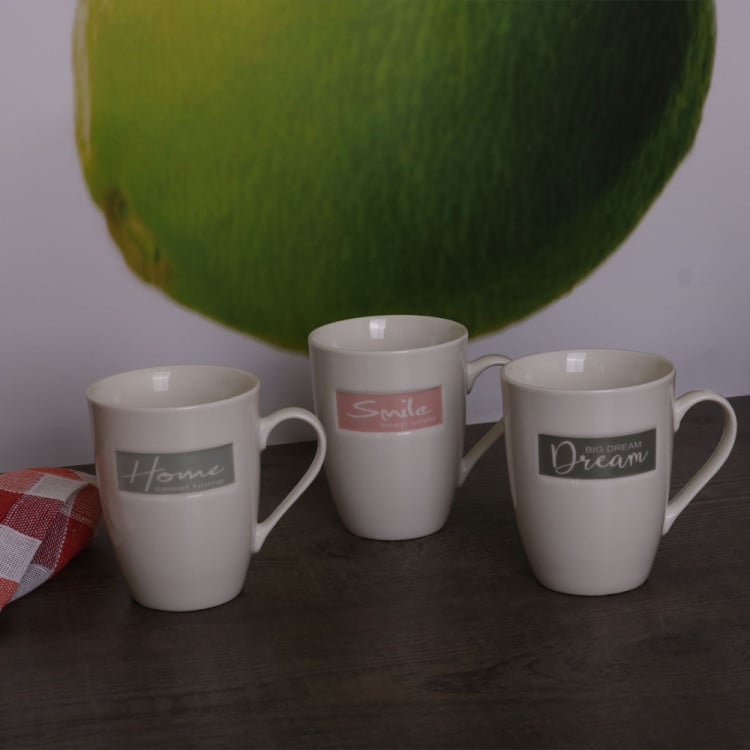 Kubeki ceramiczne zestaw 6 białych kubków Florina 340 ml Emotion