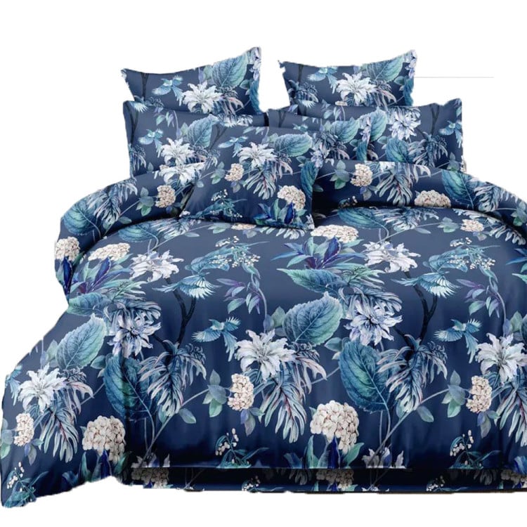 Pościel 160x200 bawełna satynowa 3D Cotton World gruba 3 części 1751 kwiaty