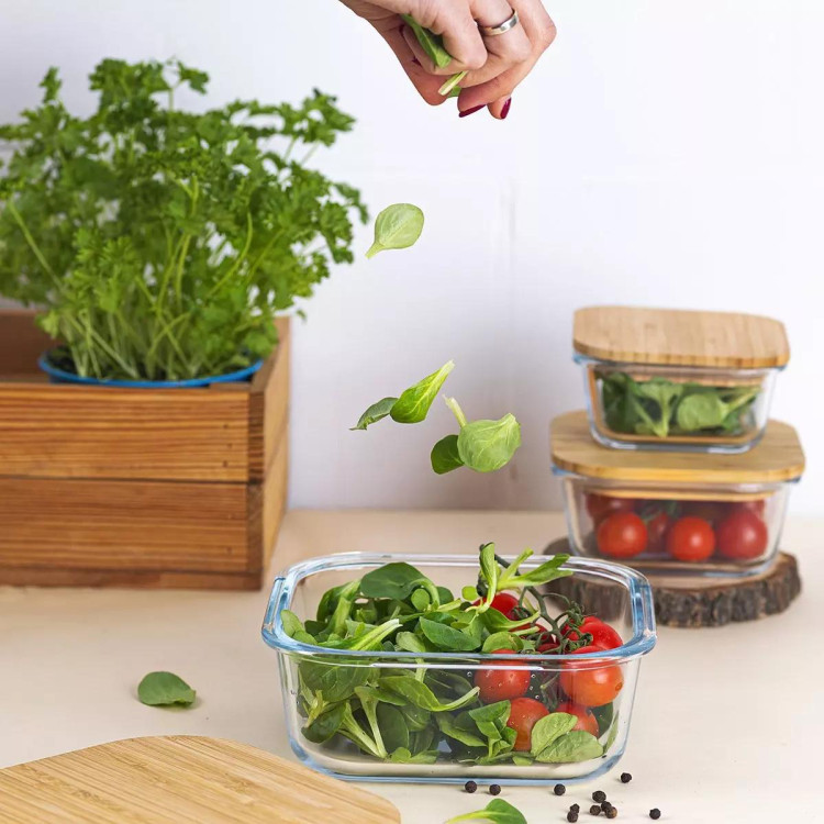 Zestaw 2 pojemników szklanych Florina Clavato 1200/770 ml do przechowywania żywności żaroodporne