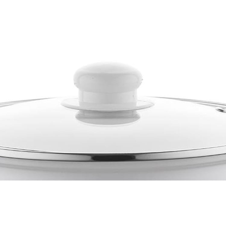 Garnek emaliowany 2,6 L prosty z pokrywką 18 cm Emalia Pleszew Arti