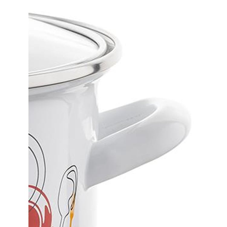 Garnek emaliowany 3,7 L prosty z pokrywką 20 cm Emalia Pleszew Pepito