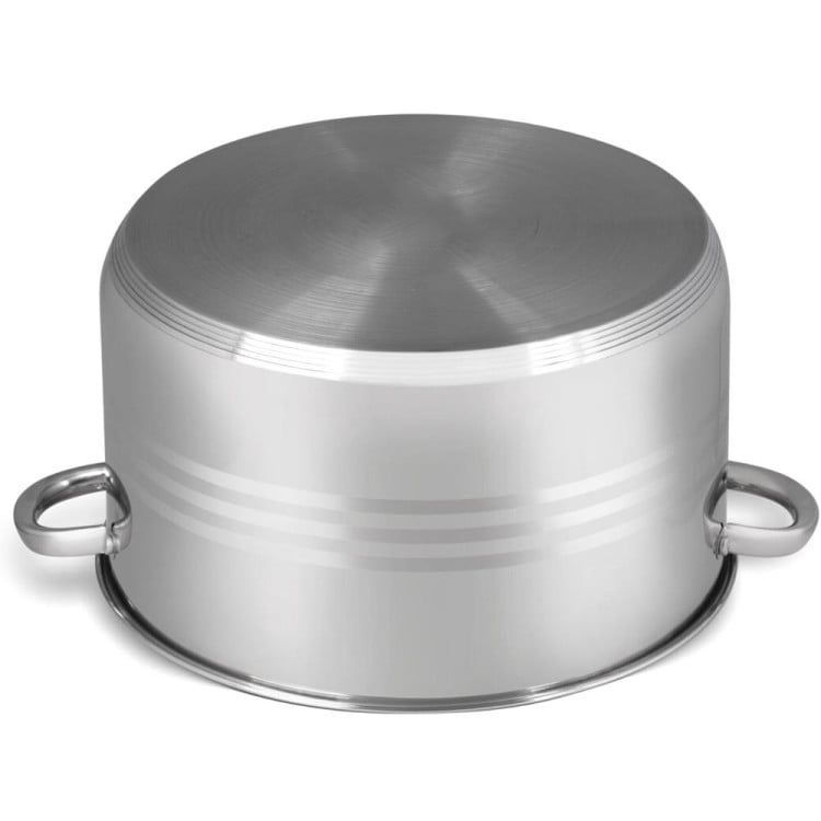 Duży garnek stalowy z pokrywką Pojemny 17.7 L Zilner ZL 7312 indukcyjny 34 cm