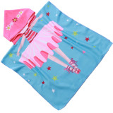 Ręcznik plażowy dla dzieci 60x120 cm Cotton World poncho z kapturem chłonna mikrofibra baletnica PD 100-B (6)