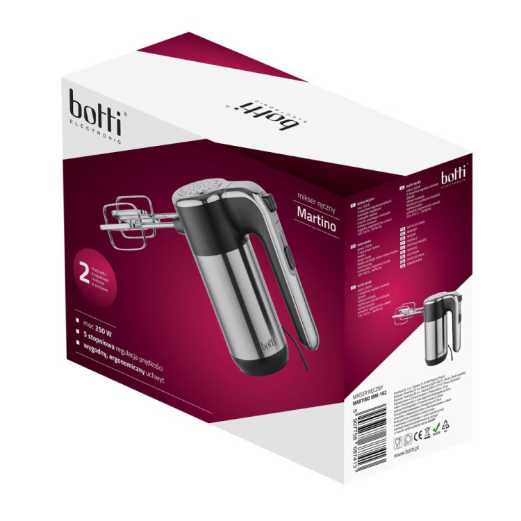 Mikser ręczny Botti Electronic Martino Srebrny 250 W