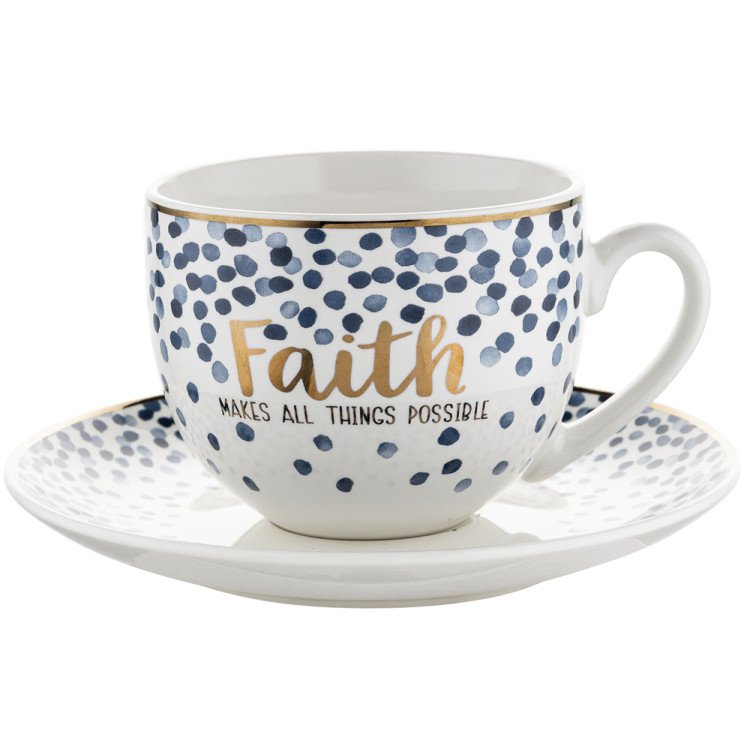 Filiżanka ze spodkiem Florina Mare Faith 240 ml porcelana