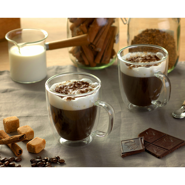 Szklanki termiczne do kawy latte 2x350 ml 2x300 ml oraz 2x270 ml MG Home Dolce zestaw 6 sztuk