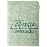 Ręcznik ozdobny 50x90 Mama Bohaterka jasno-zielony