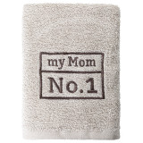 Ręcznik ozdobny 50x90 Florina My Mom No.1 jasny brąz