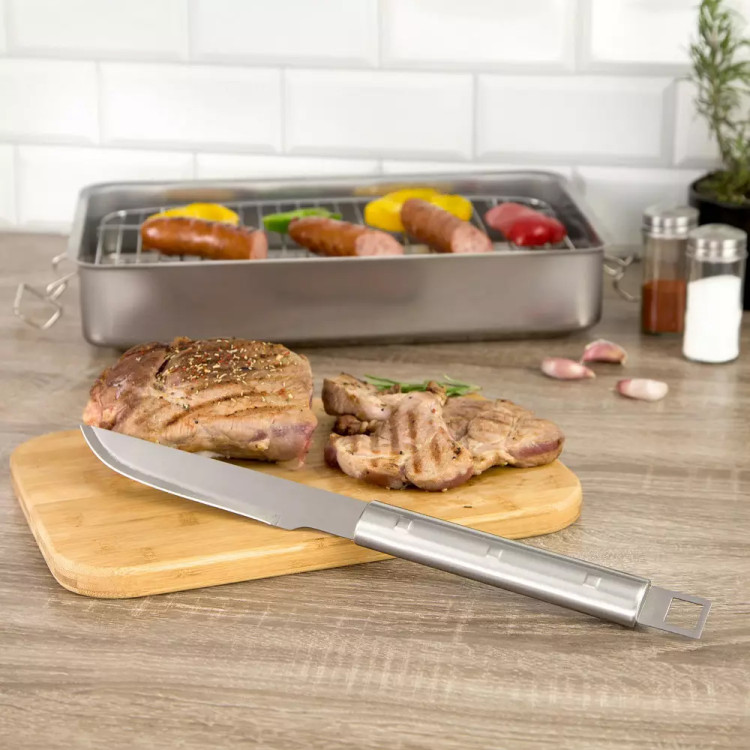 Nóż do mięsa 40.5 cm na grill solidny długi stalowy