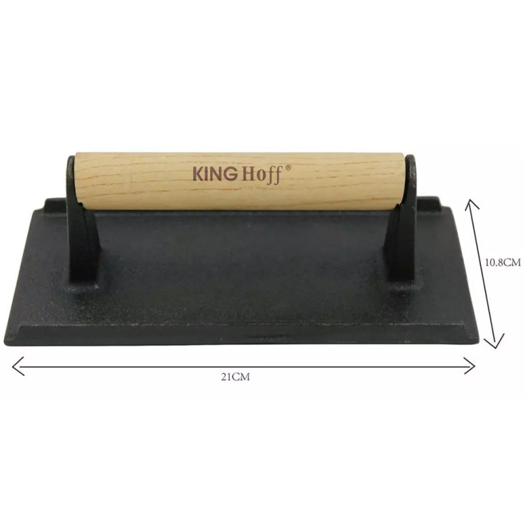 Praska żeliwna do mięsa 21x10x8 cm prostokątna gładka Kinghoff KH-1758