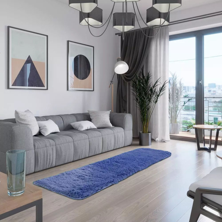 Dywan 50x160 granatowy włochacz shaggy Karvag do salonu