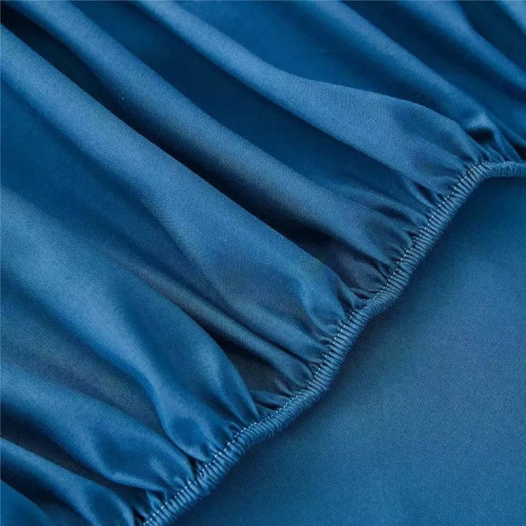 Prześcieradło 160x200 bawełniane Cotton World grube z gumką granatowe