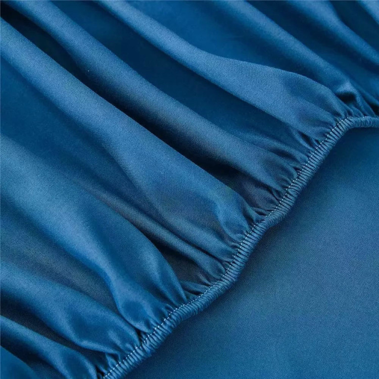 Prześcieradło 200x220 bawełniane Cotton World grube z gumką granatowe