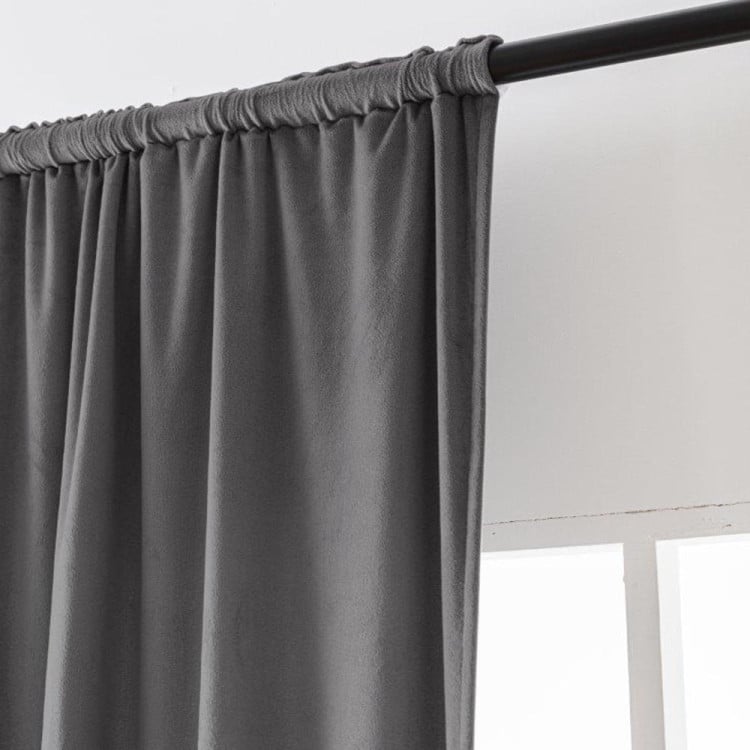 Zasłony zaciemniające na taśmie Cotton World Velvet na taśmie 140x250 cm szary
