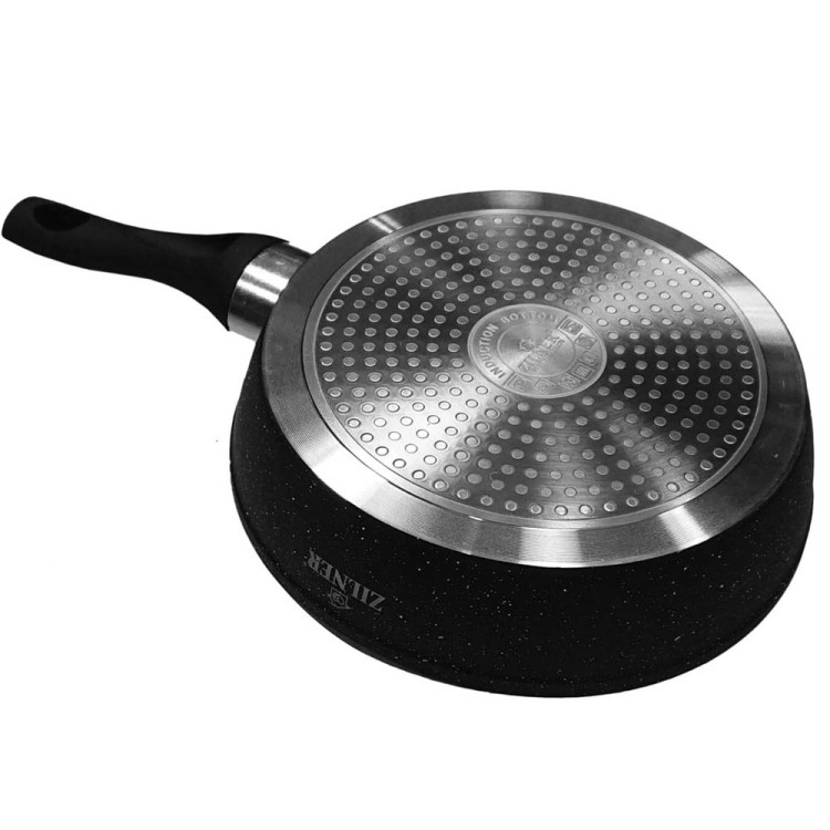 Patelnia marmurowa 28 cm Zilner ZL 7708 czarna głęboka 3.2 l indukcja gaz