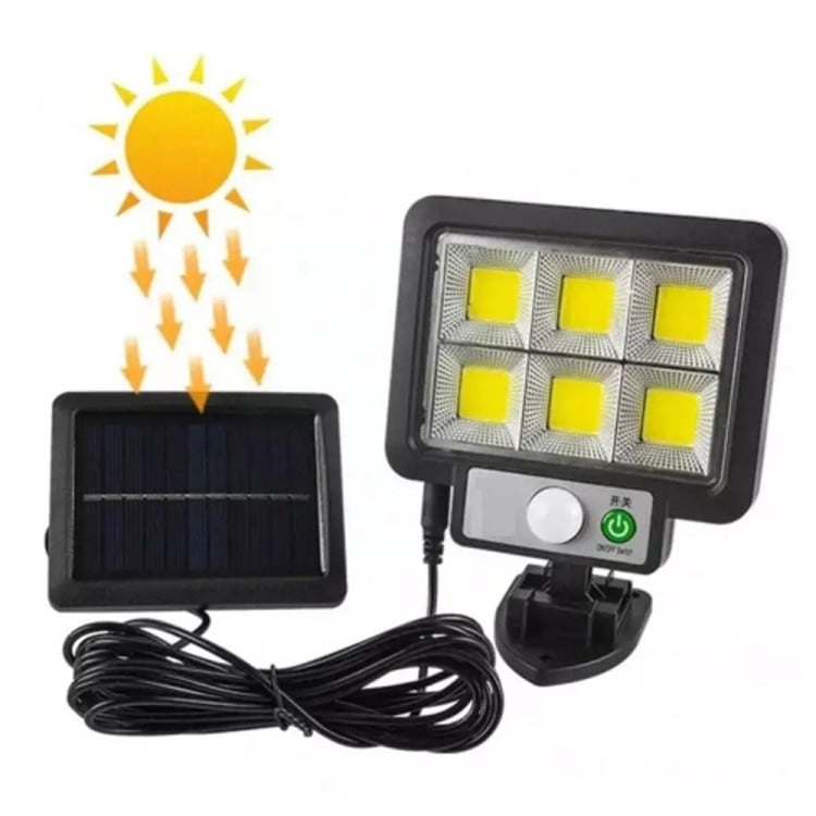 Lampa solarna z czujnikiem ruchu i zmierzchu oświetlenie zewnętrzne lampa elewacyjna T09