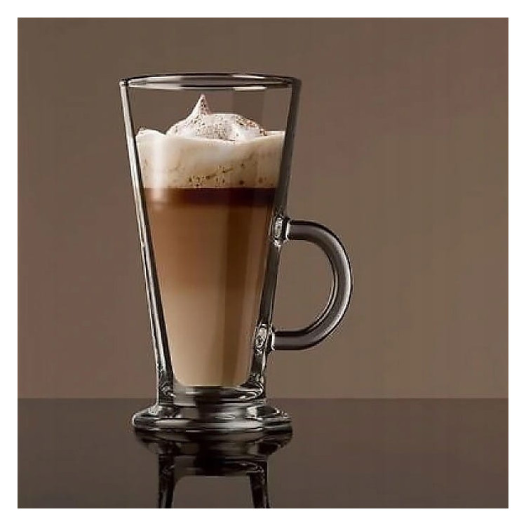 Szklanki do kawy latte Florina Boston 310 ml wysokie zestaw ze spieniaczem do mleka 6 sztuk