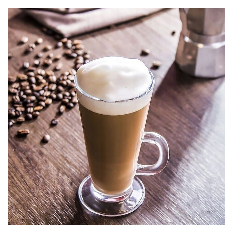 Szklanki do kawy latte Florina Boston 310 ml wysokie zestaw ze spieniaczem do mleka 6 sztuk