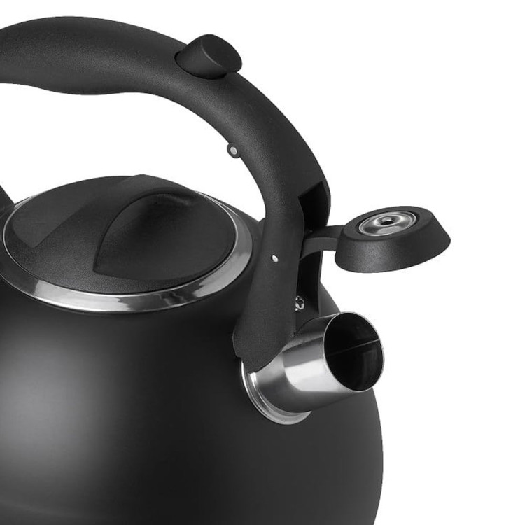 Czajnik stalowy czarny 2.5 L MG Home Black tradycyjny z gwizdkiem