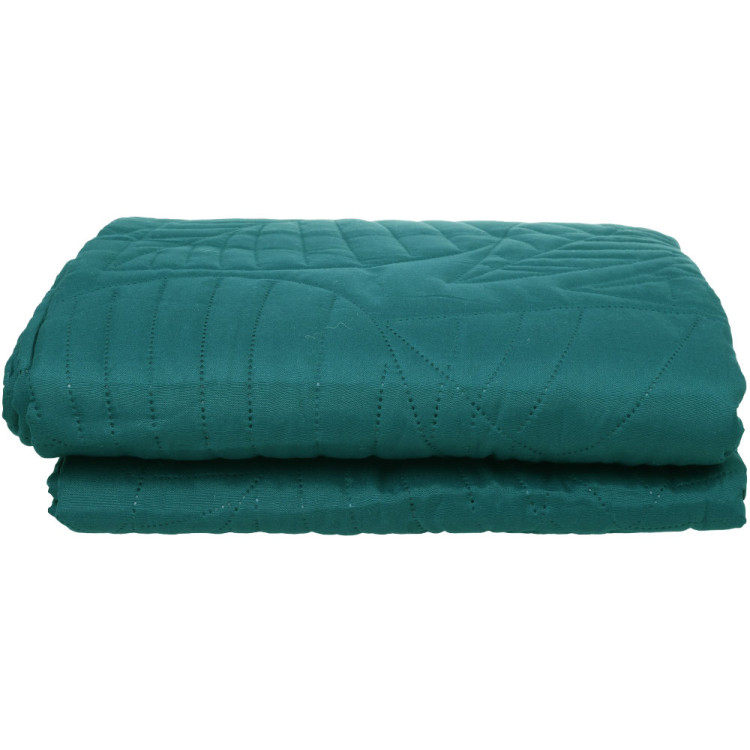 Narzuta na łóżko pikowana 220x240 cm Cotton World ciemna zieleń 2621