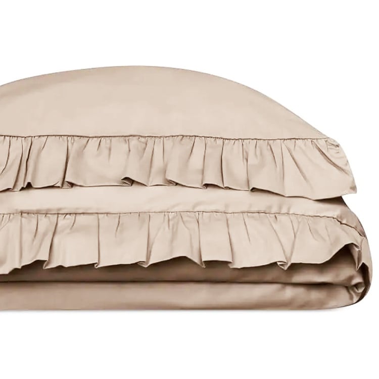 Pościel z falbanką 220x200 mikrofibra Cotton World 3 części 2592 beżowy