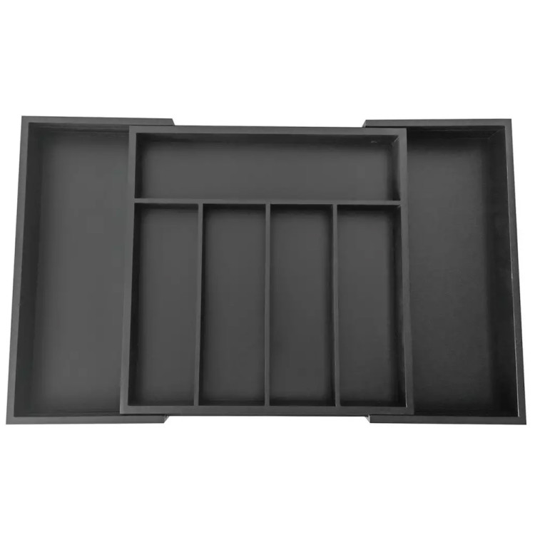 Wkład rozsuwany do szuflady czarny na sztućce 52x31.5x5 cm Kinghoff KH 1745 bambusowy organizer