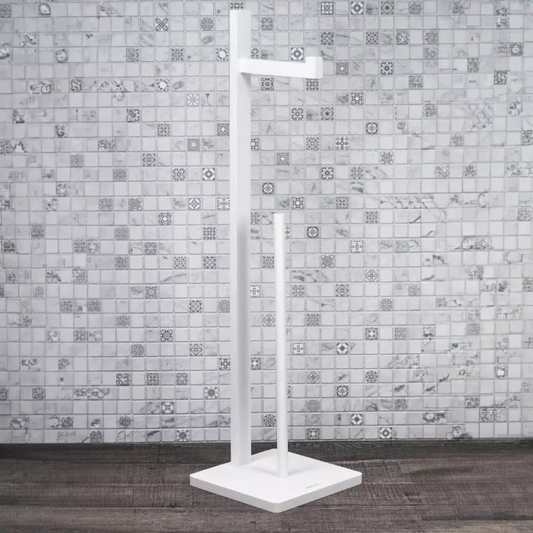Stojak na papier toaletowy KINGHoff KH 1750 drewniany biały