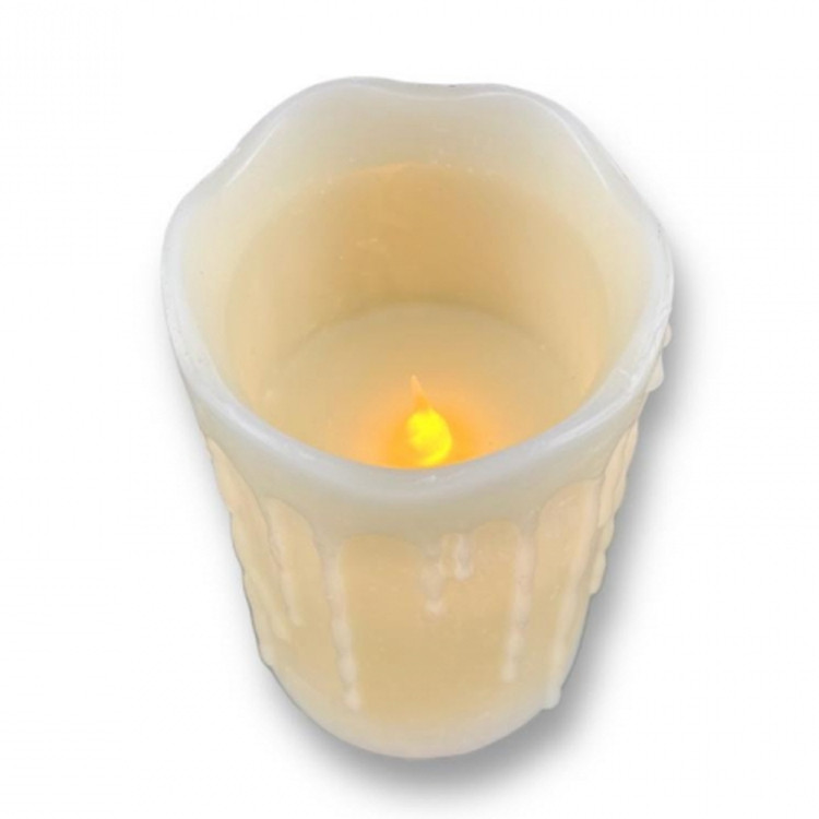 Świeczki LED 8x12.5 cm zestaw 4 sztuk z ruchomym płomieniem imitacja kapiącego wosku SL41659