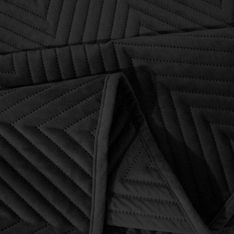 Narzuta 200x220 na łóżko pikowana velvet Cotton World czarna 2624