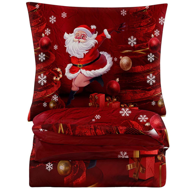 Pościel świąteczna 160x200 bawełna satynowa 3D Cotton World gruba 3 części 2391 mikołaj Pościel świąteczna 160x200 bawełna satynowa 3D Cotton World gruba 3 części 2391 mikołaj