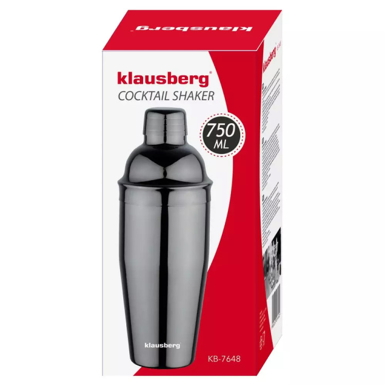 Shaker do koktajli 750 ml Klausberg KB 7648 barowy shaker do drinków kolor grafit