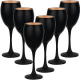 Kieliszki do wina 300 ml Glasmark Glamour komplet 6 sztuk czarno-złote