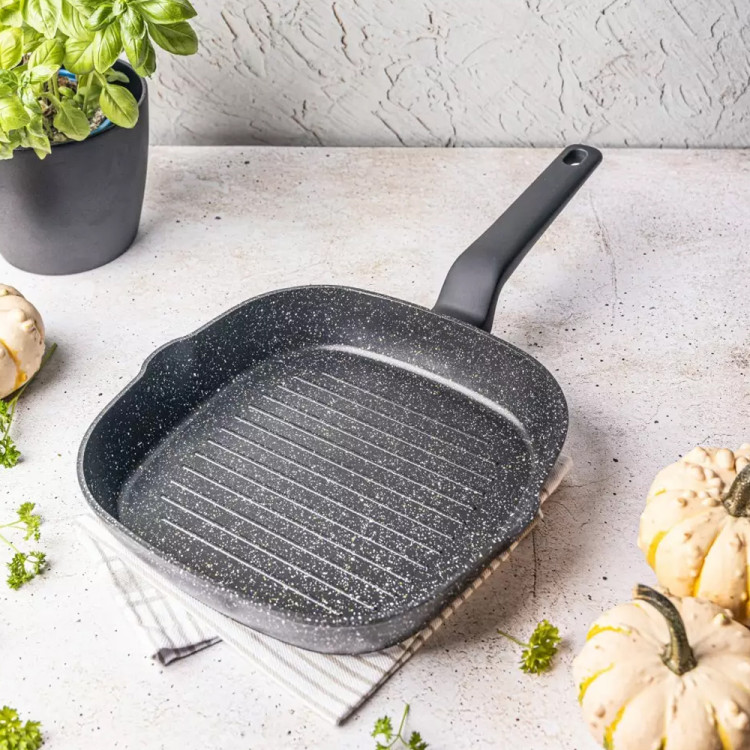 Patelnia grillowa kwadratowa 24 cm z powłoką marmurkową Klausberg KB 7661