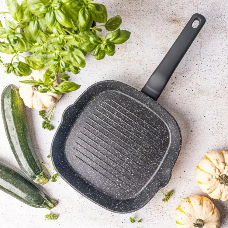 Patelnia grillowa kwadratowa 24 cm z powłoką marmurkową Klausberg KB 7661