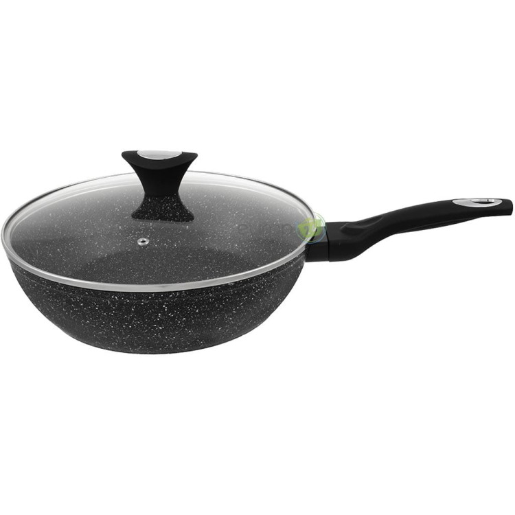 Patelnia głęboka z pokrywką 20 cm mała Krisberg KR 2677 powłoka marmurkowa indukcyjna gaz