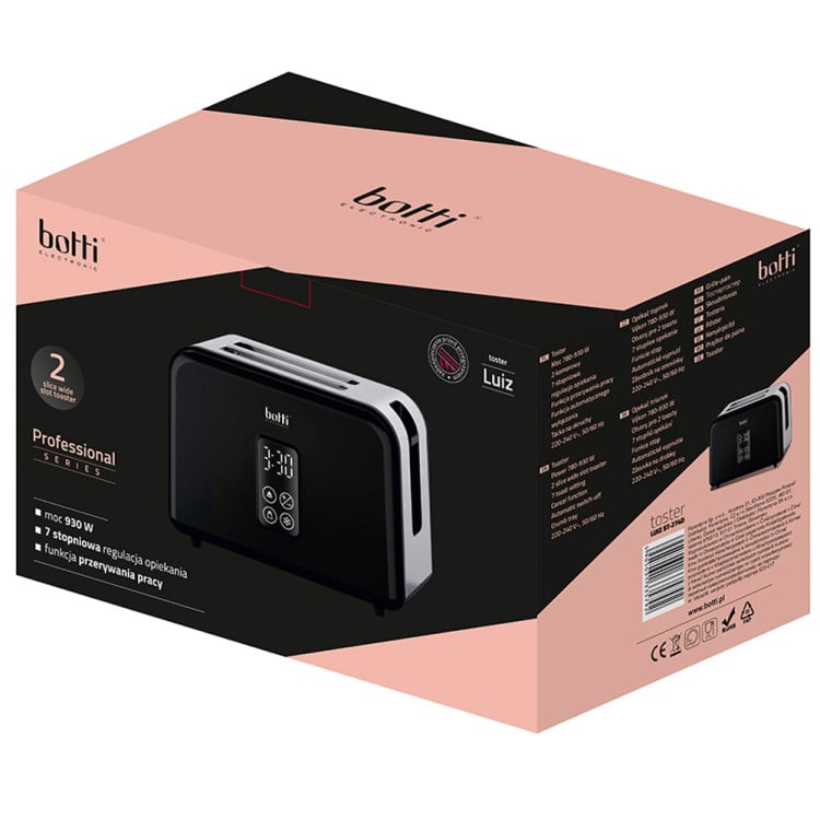 Toster do pieczywa opiekacz czarny 930 W Botti Electronic Luiz