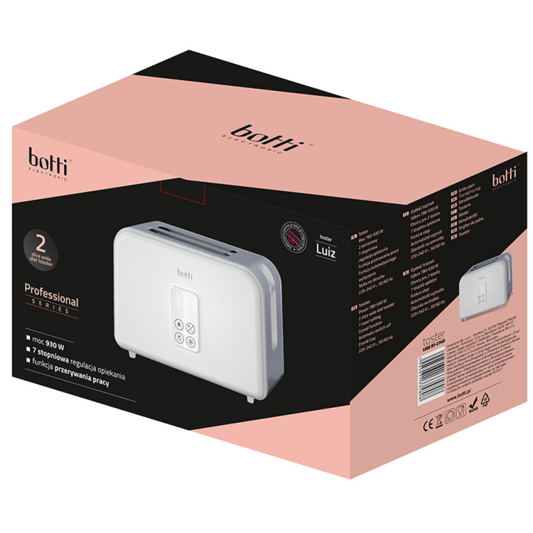 Toster do pieczywa opiekacz biały 930 W Botti Electronic Luiz