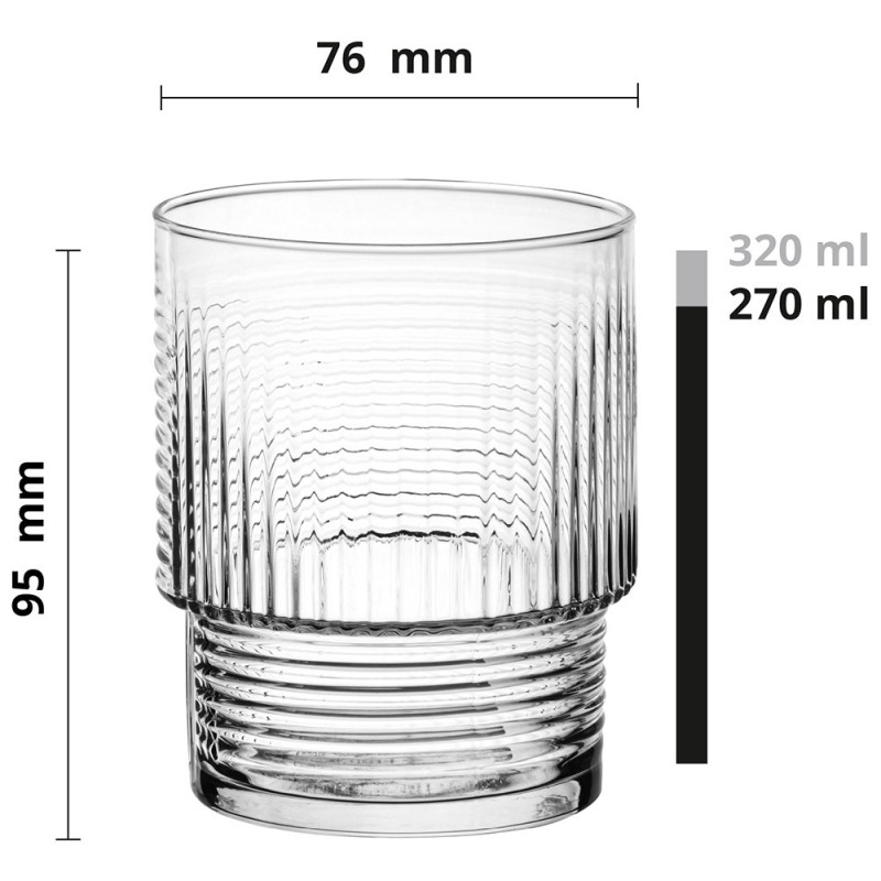 Szklanki do napojów soków Glasmark Helena 270 ml zestaw 6 szklanek