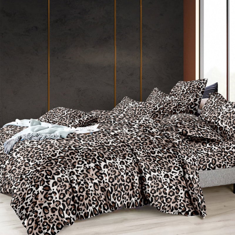 Pościel 140x200 bawełna satynowa Cotton World gruba 2 części 2666 panterka