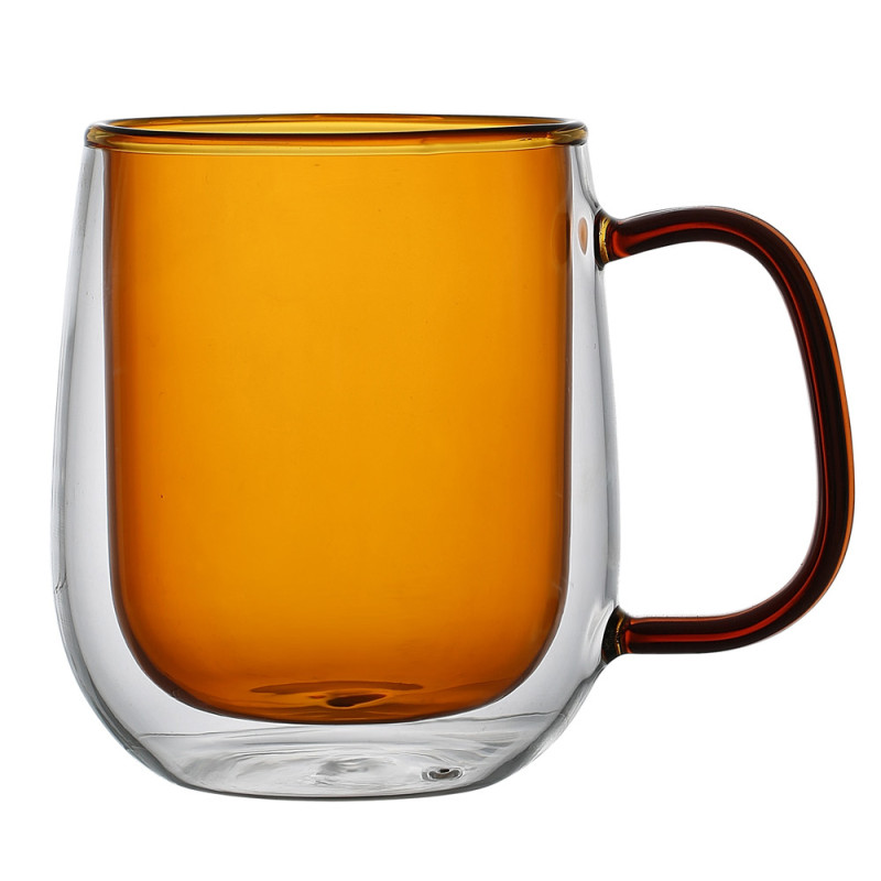 Szklanki termiczne z pomarańczowym wnętrzem 300 ml komplet 2 szt MGHOME