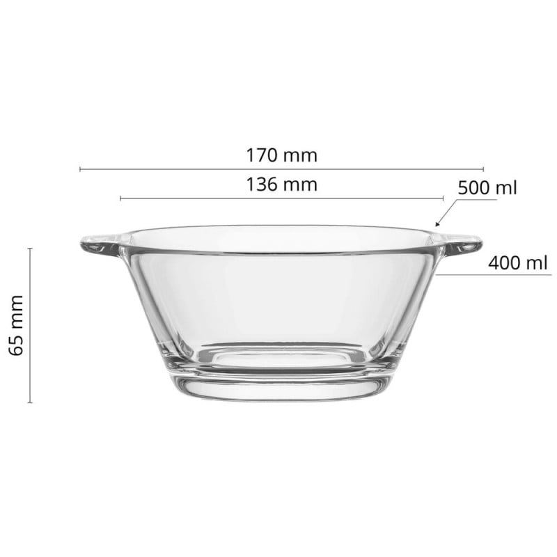 Salaterka flaczarka bulionówka prosta 17 cm Glasmark Krosno 400 ml zestaw 6 sztuk