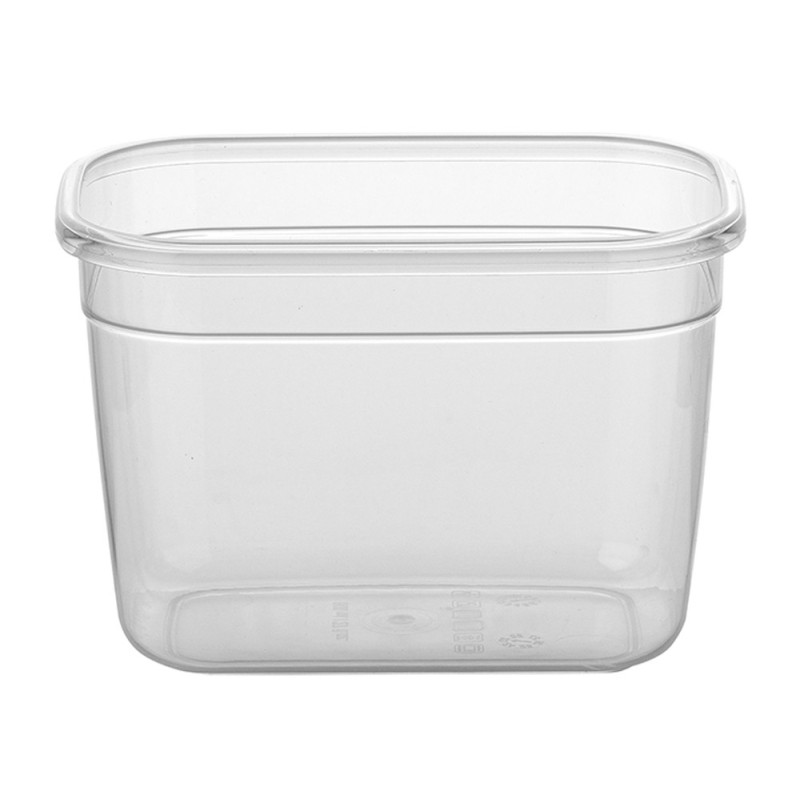 Pojemnik do żywności prostokątny 800 ml przezroczysty z szczelną szarą pokrywką Florina Foodie