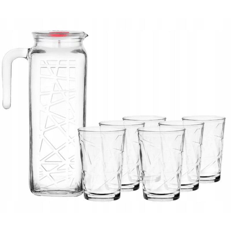Zestaw dzbanek 1 L i 6 szklanek 170 ml komplet szklany Glasmark