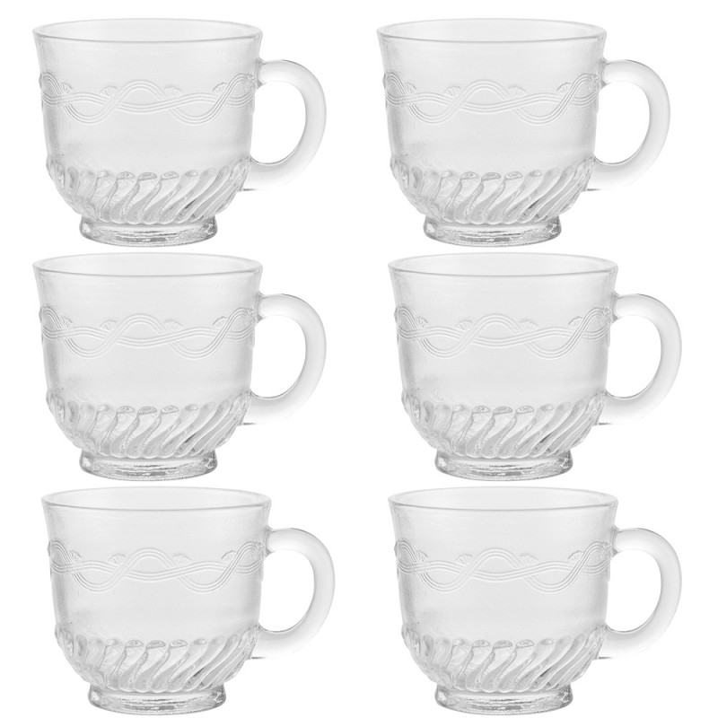 Filiżanki szklane 240 ml Florina Regina zestaw 6 filiżanek do kawy herbaty