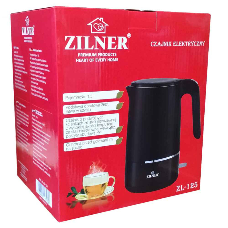 Czajnik elektryczny 1.5 L czarny Zilner ZL 125