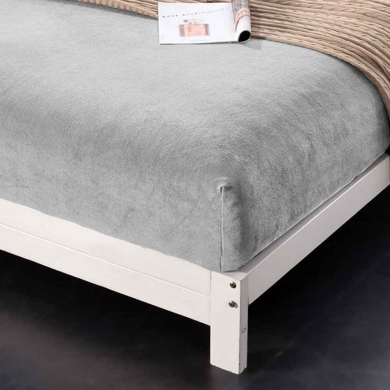 Prześcieradło z gumką "miś" 160x200 grube szare Cotton World 2378