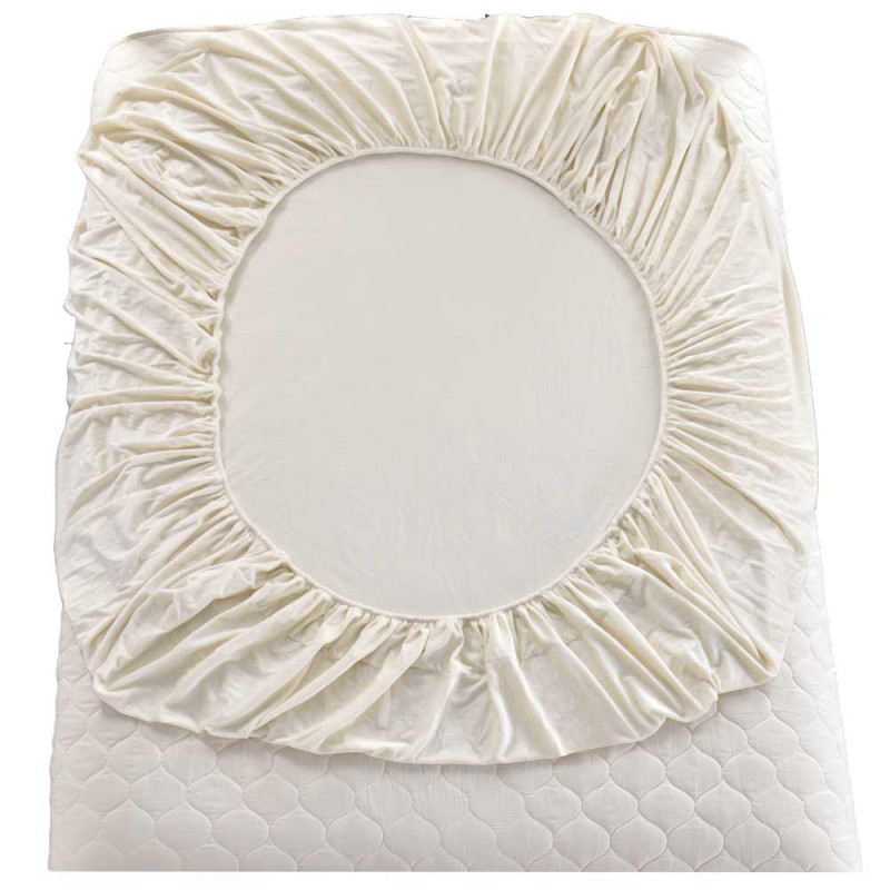 Prześcieradło z gumką "miś" 160x200 grube kremowe Cotton World 2383